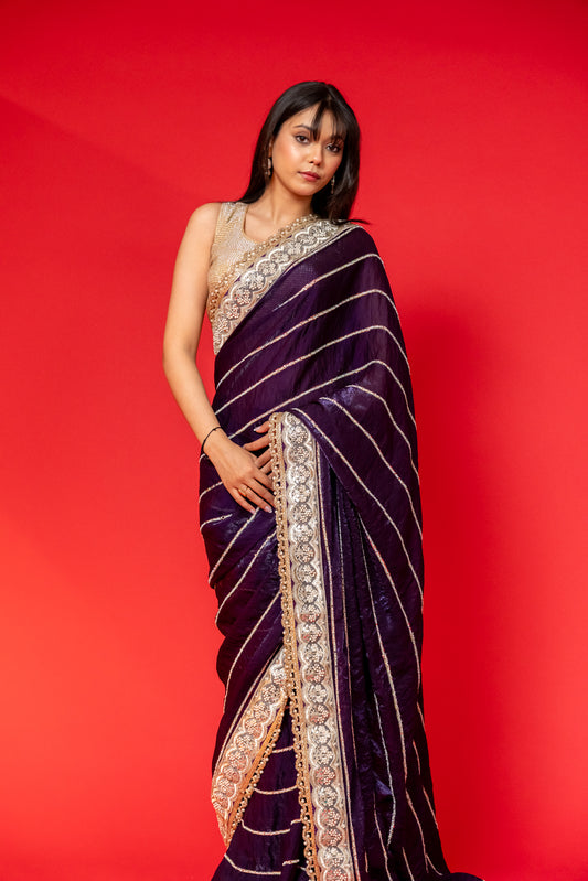 Midnight Royale Sequin Saree