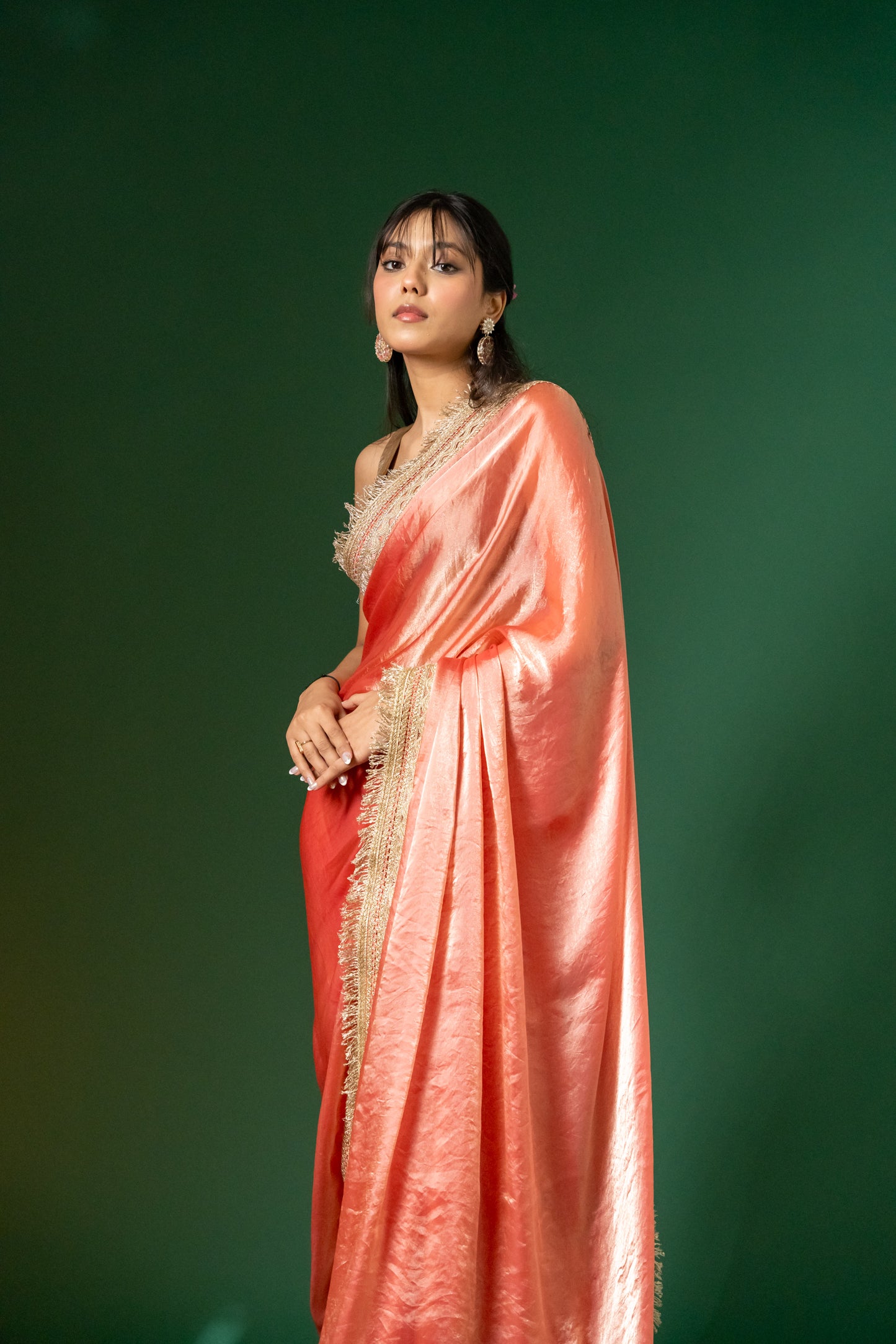 Coral Luxe Silk Saree